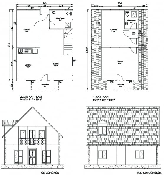 134 M2 DUBLEKS PREFABRİK EV